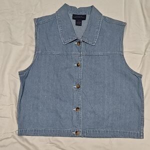 Charter Club Light Blue Denim Vest